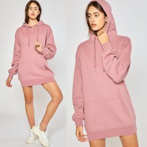 NEW Mauve Pink Hoodie SOFT Sweatshirt Tunic Dress